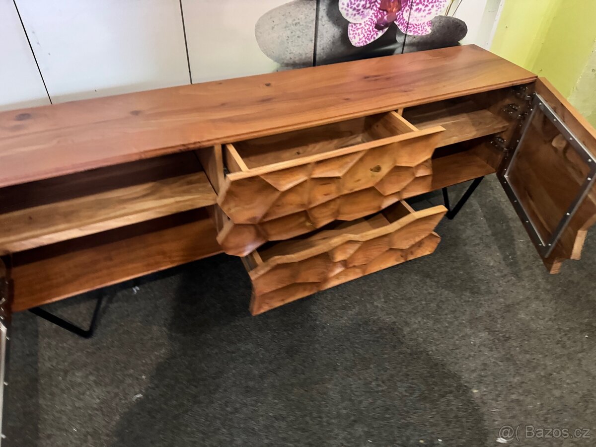 NOVÁ Luxusní 3d designová TV komoda Solu Akácie - 13