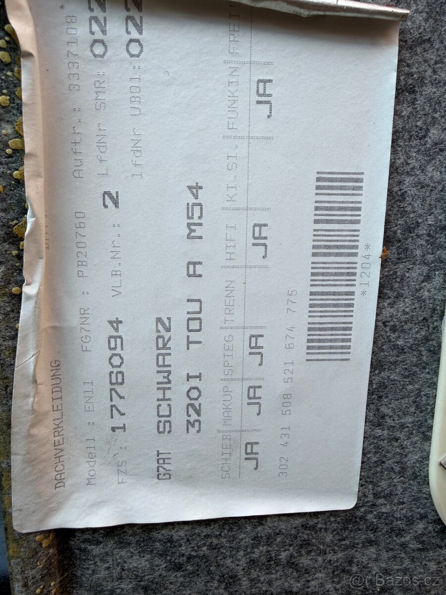 BMW E46 Touring - černá stropnice se střešním oknem - 13