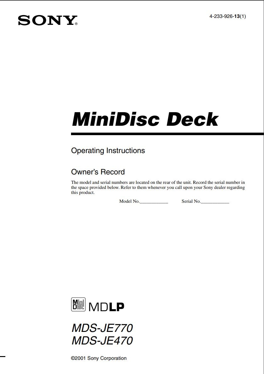 Minidisc deck SONY MDS-JE470, manuál,10x MD, přip.PC kláves. - 13