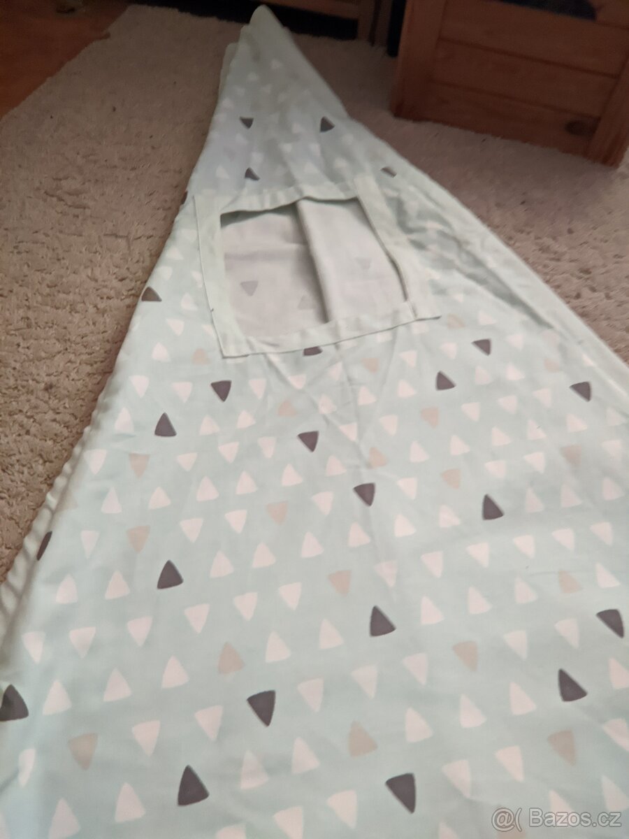 Dětské bavlněné teepee s podlážkou, výška 162cm - 13