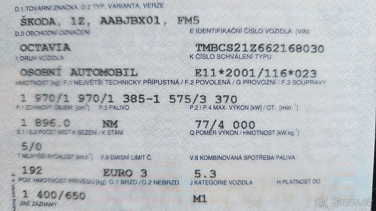 Škoda Octavia 2 1.9TDi 77kW, manuál, 1.majitel - 13