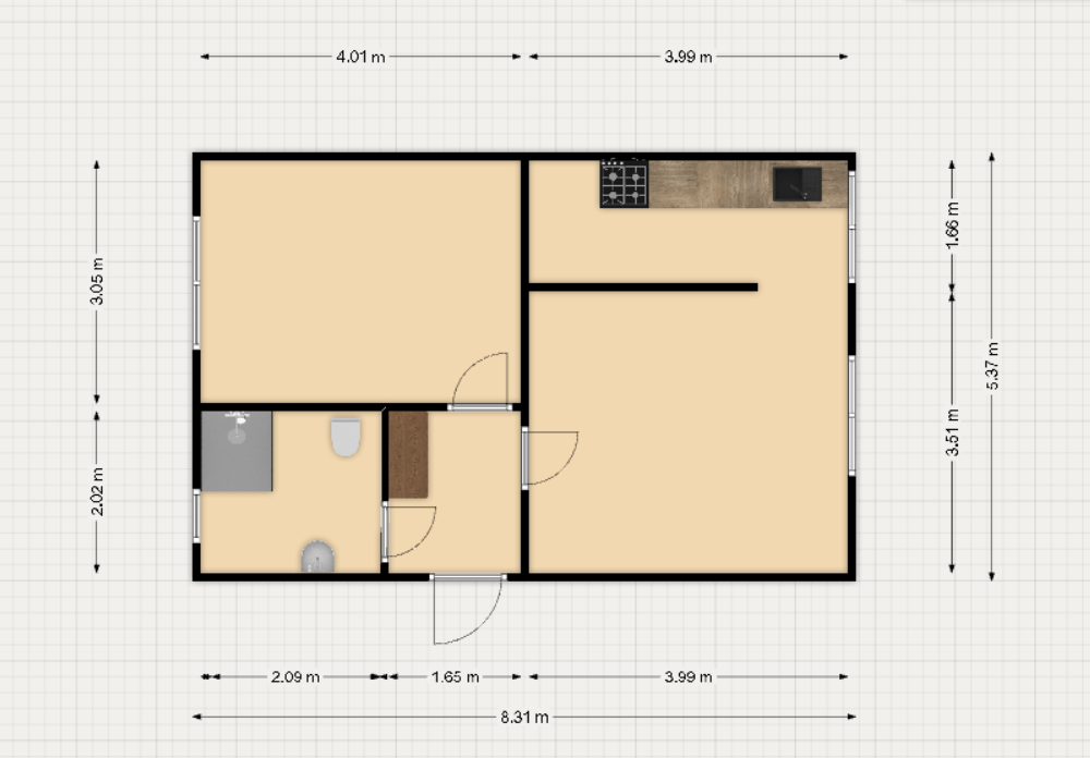 Byt 1+1, 39 m2, Božičany - 13