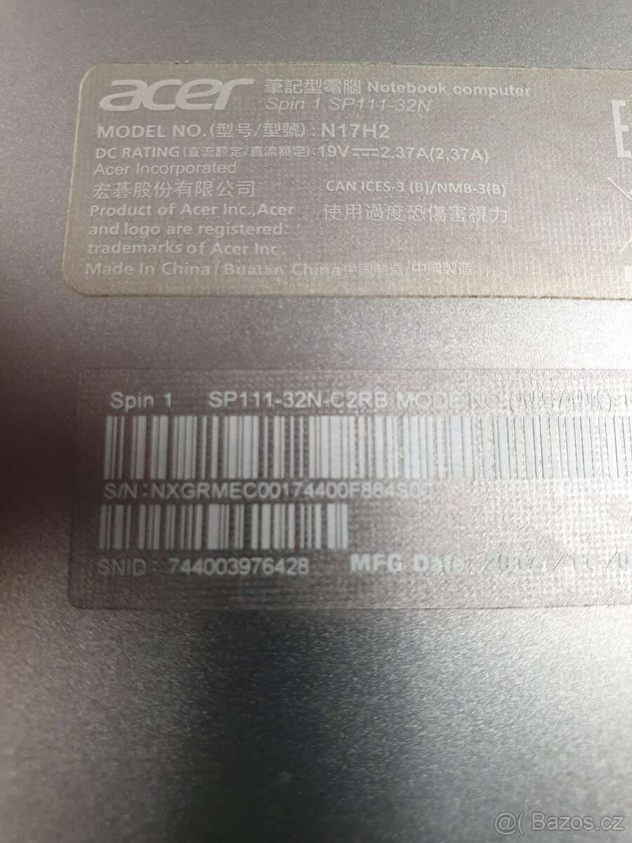 ACER Spin 1, Otočný 2v1, Full HD 11.6" dotykový - 13
