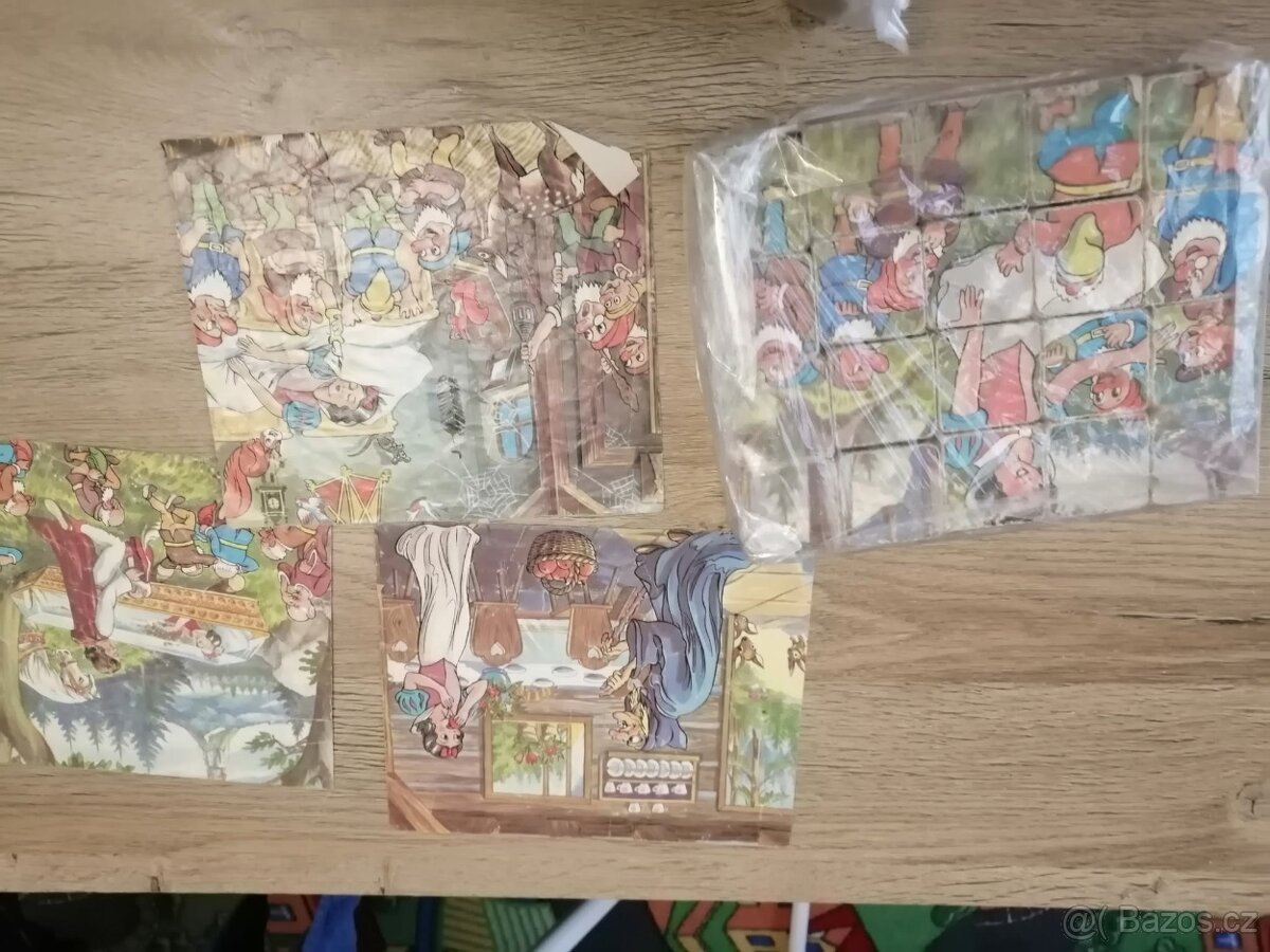 11x retro dřevěné kostky - retro hračky hry - prodej sbírky - 13