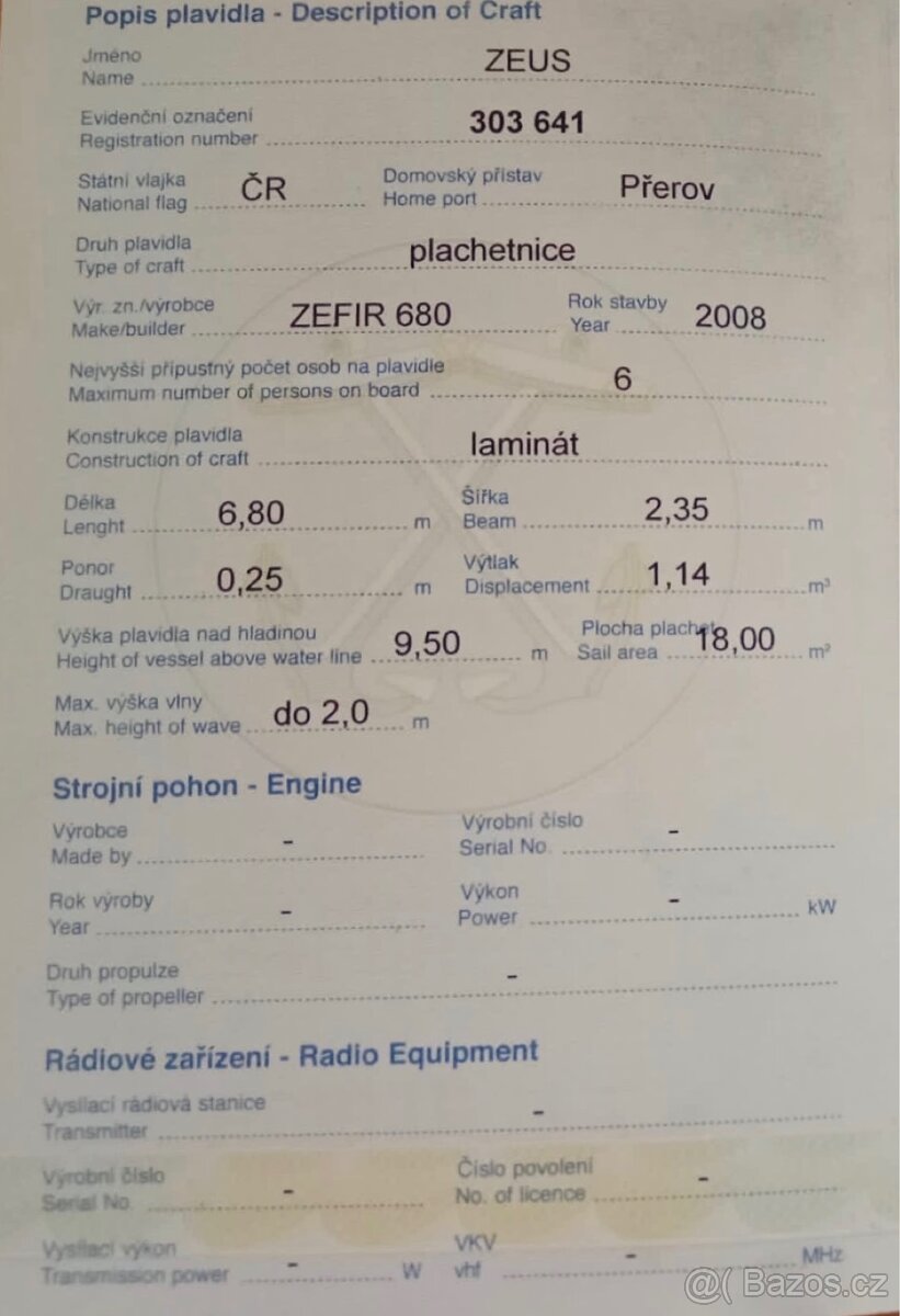 Plachetnice Zefír 680 - 13