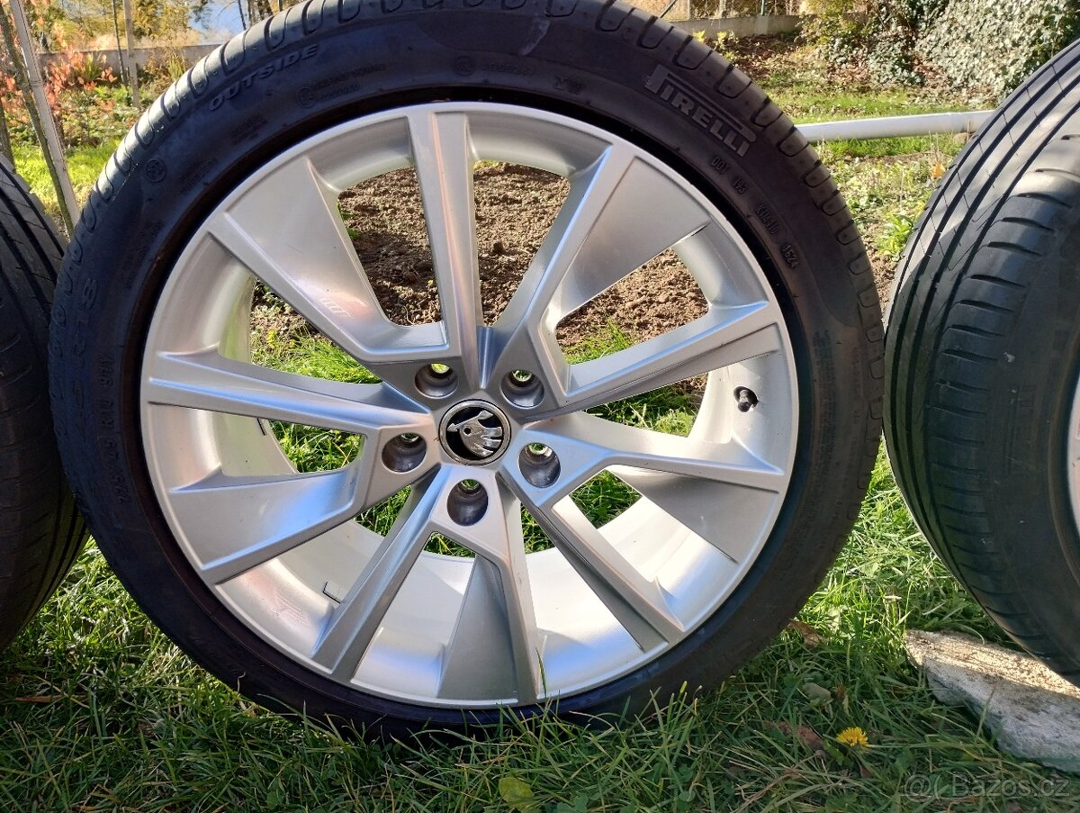 Originál ALU kola Škoda Octavia R18 + letní pneu - 13