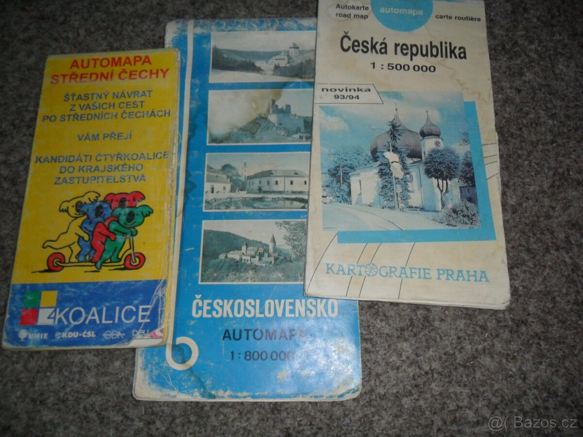 mapy - vojenská, automapy, Česká republika, různé - 13