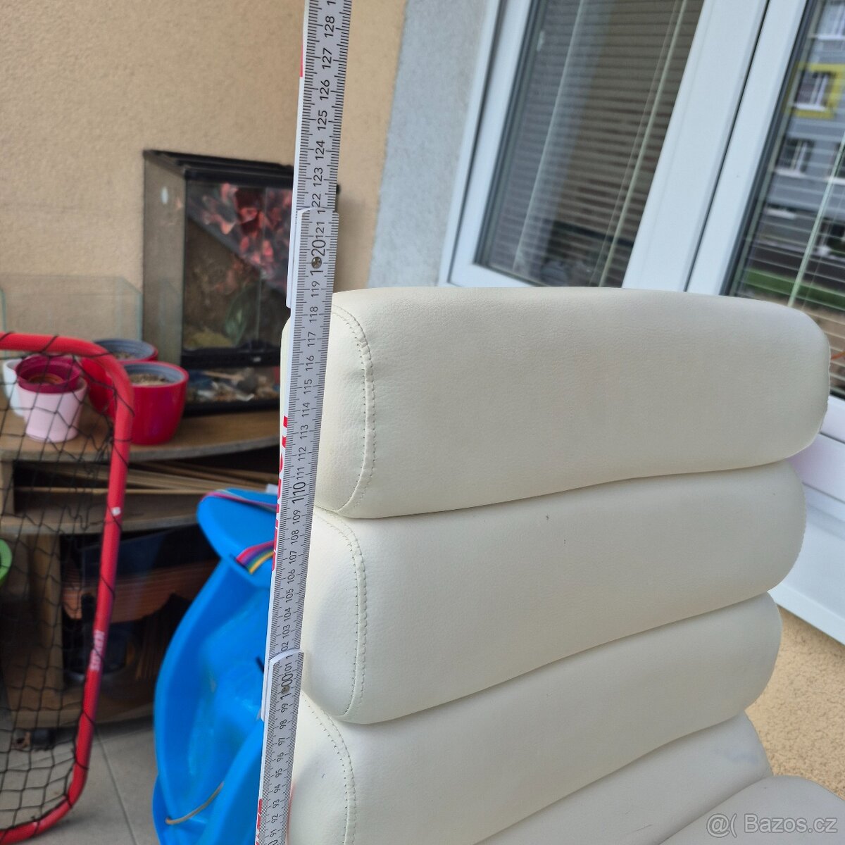 Bílé kožené barové židle barovky - 13