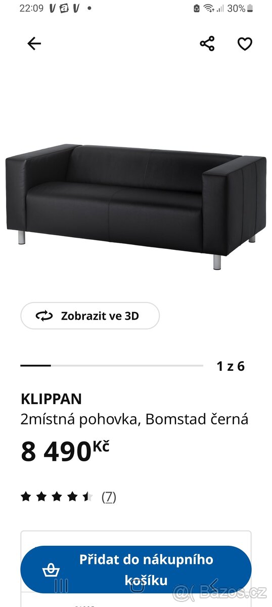 KLIPPAN dvoumístná pohovka Ikea Bomstad černá - 13