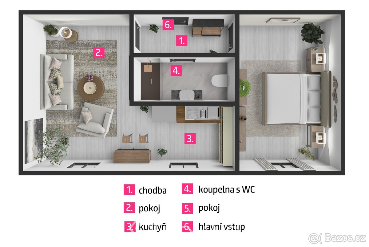Pronájem bytu 2+kk, 53m² - ul. Smetanova Znojmo, ev.č. 00300 - 13
