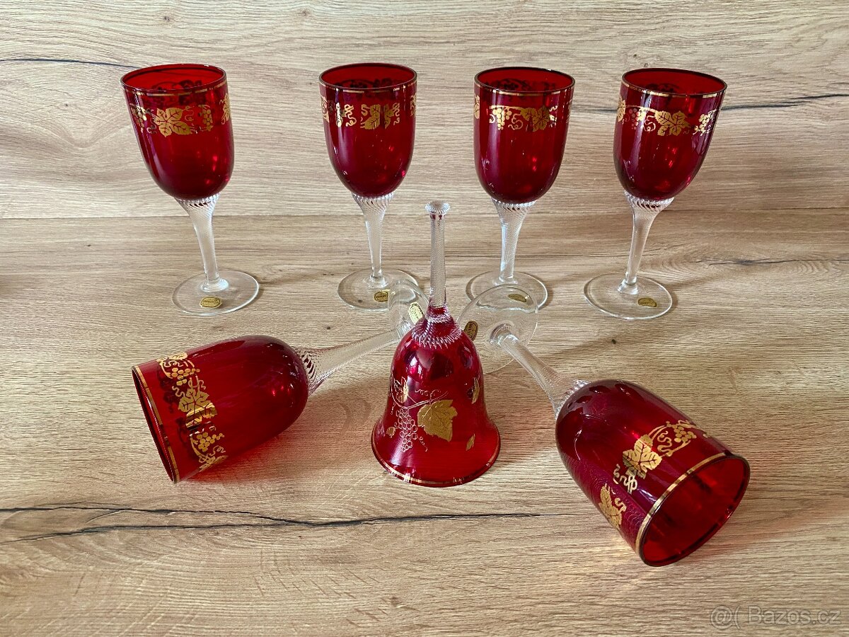 sklenice na víno z rubínového skla luxusní sklenice na víno - 13