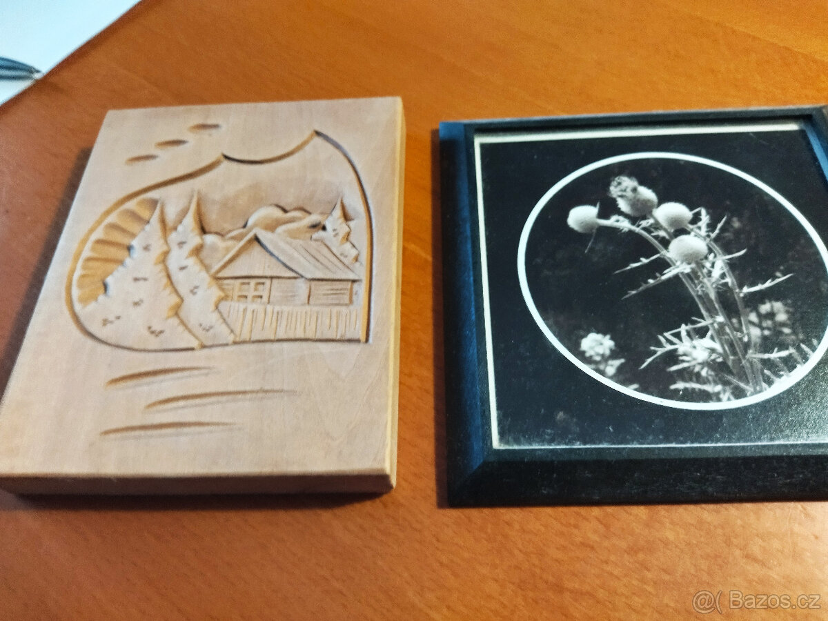 rámečky na dekoraci, retro dřev. polička,kovové odlitky, obr - 13