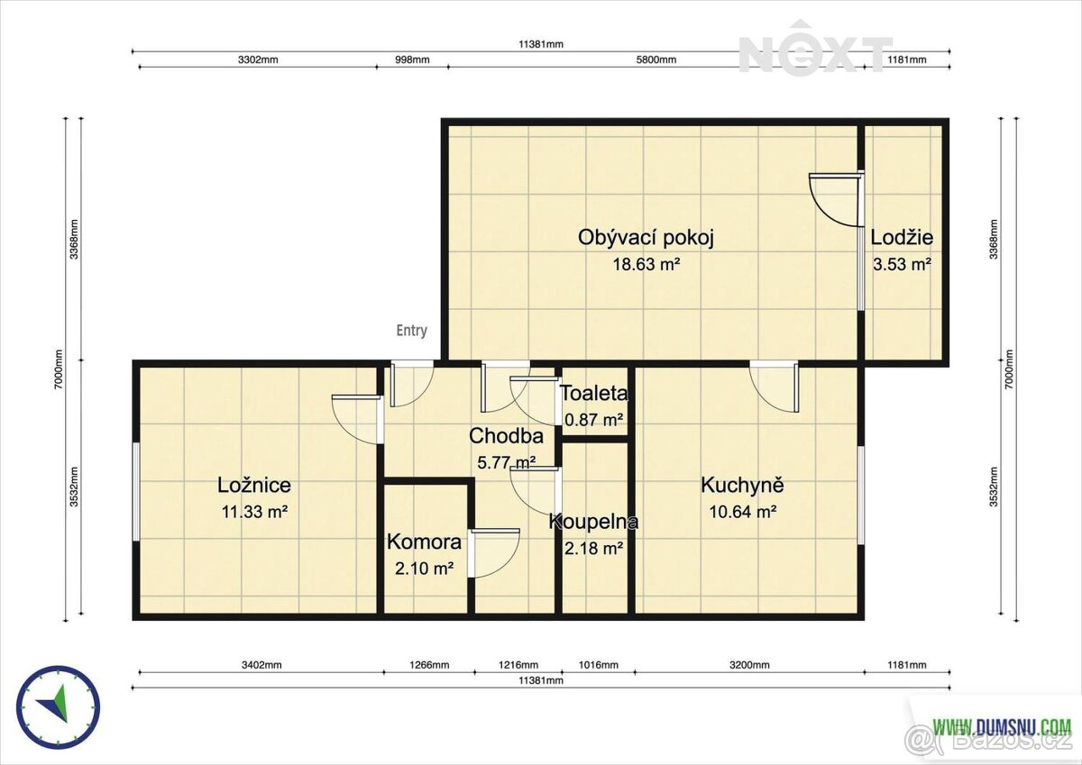 Pronájem byt 2+1, 55㎡ - 13