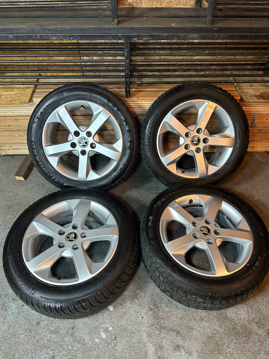 ALU Kola ŠKODA 5x112 R16 PROXIMA Zimní Pneu 205/55/16 - 13