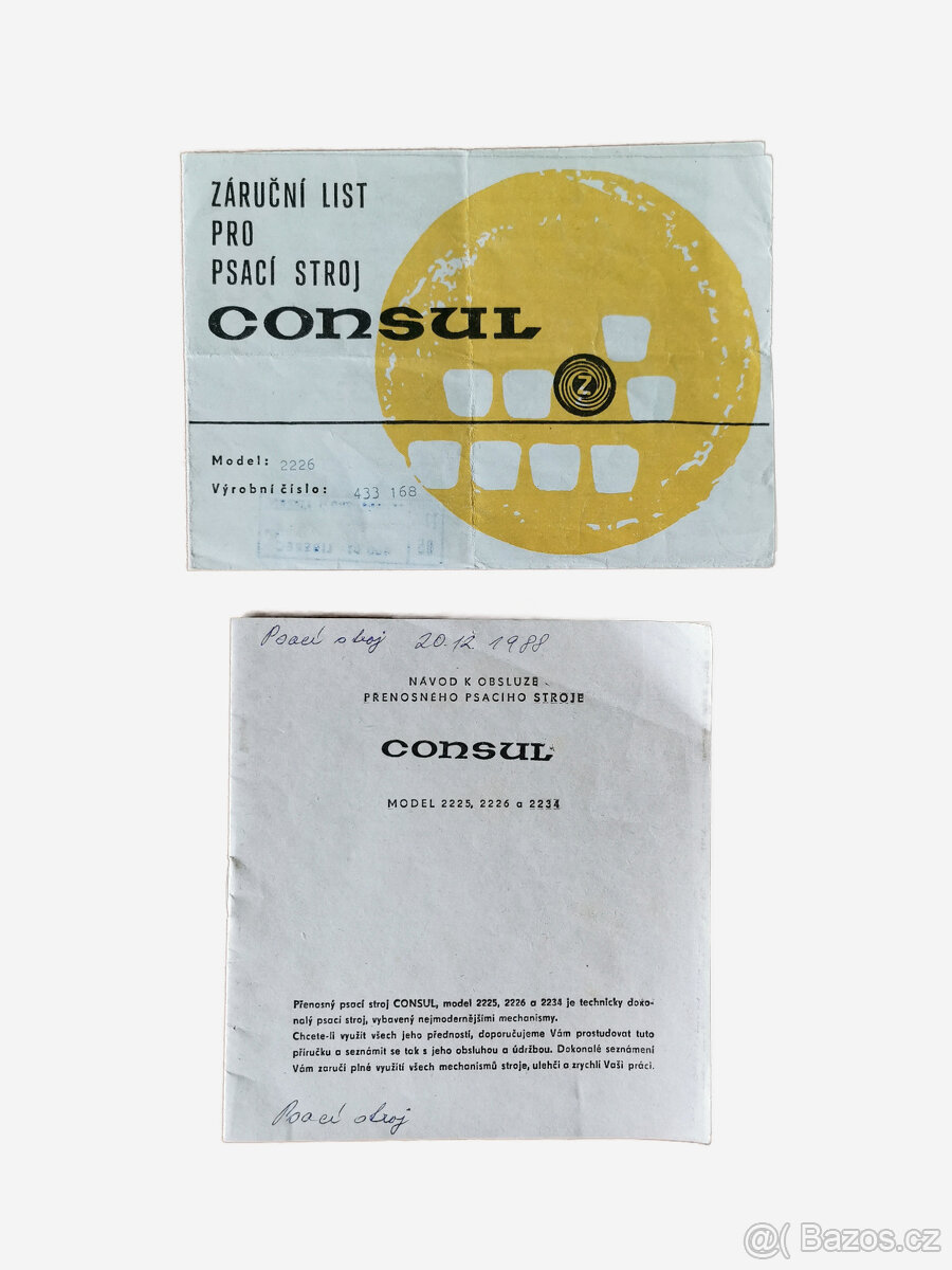 Psací stroj Consul model 2226 – Made in Czechoslovakia 1988 - 13