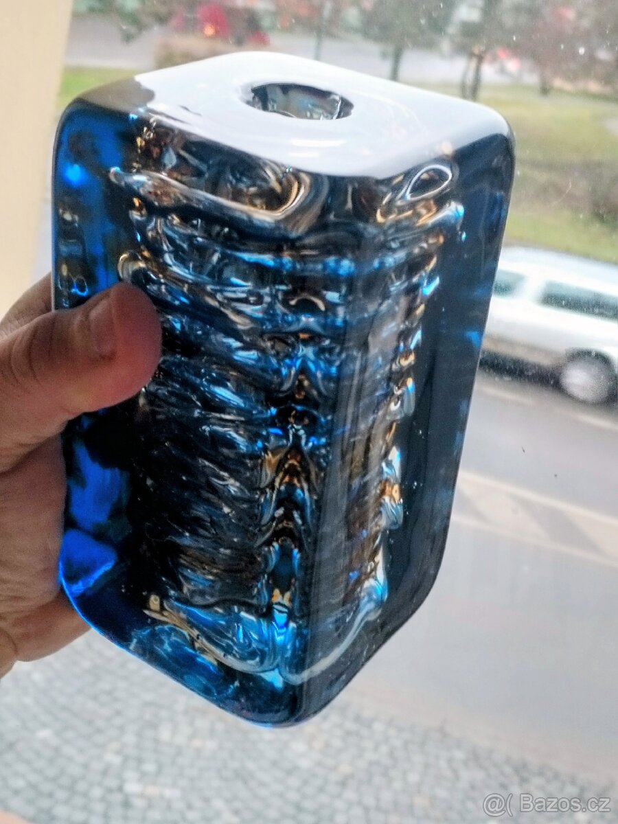 Váza Hutní sklo-František Vízner Škrdlovice vzor 6860/18 - 13