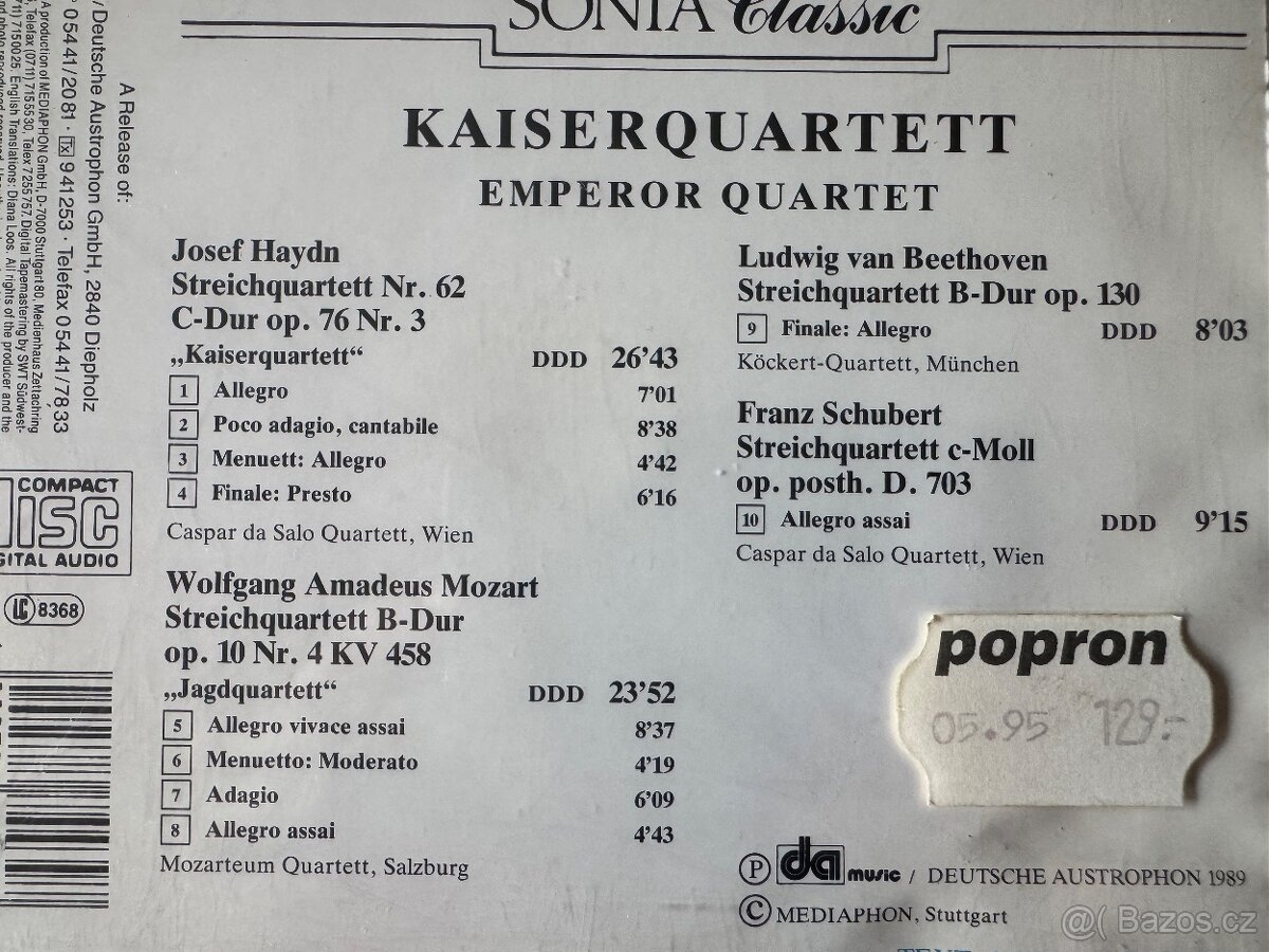 Mozart, Verdi Bach, Bethoven, Martinu, - 13