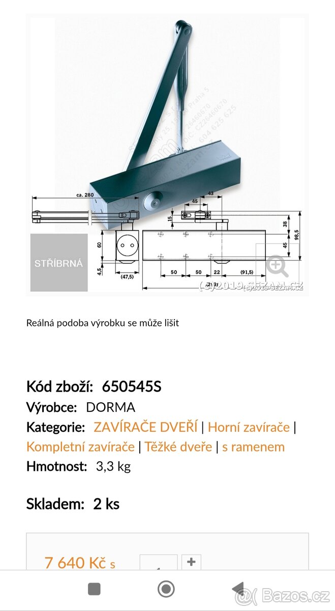 Dveřní zavírač Dorma TS73V - 13