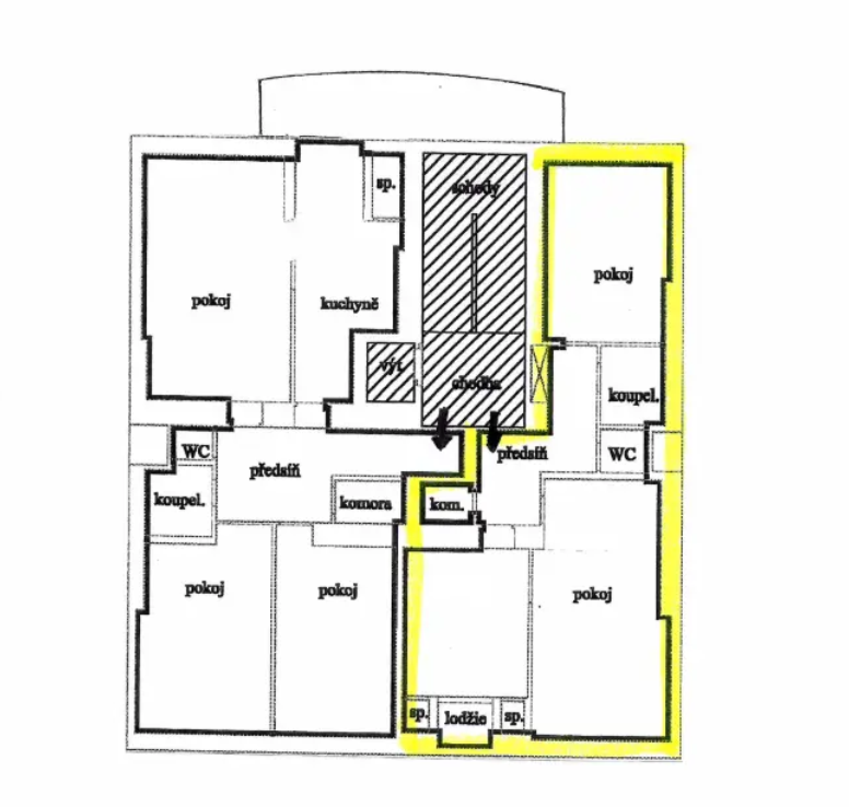 Pronájem bytu 3+1, 70 m Brno, Jaselská - 13