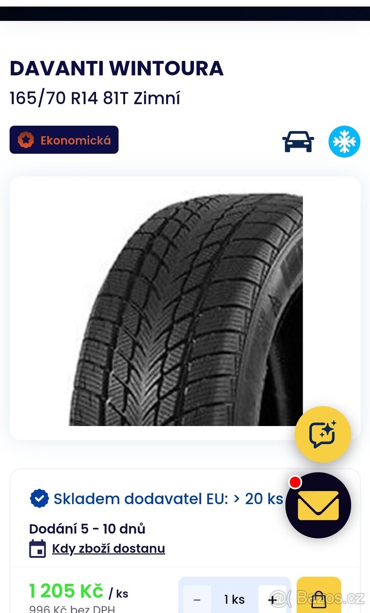 Zimní pneu 165/70 R14:DOT-2223: - 13