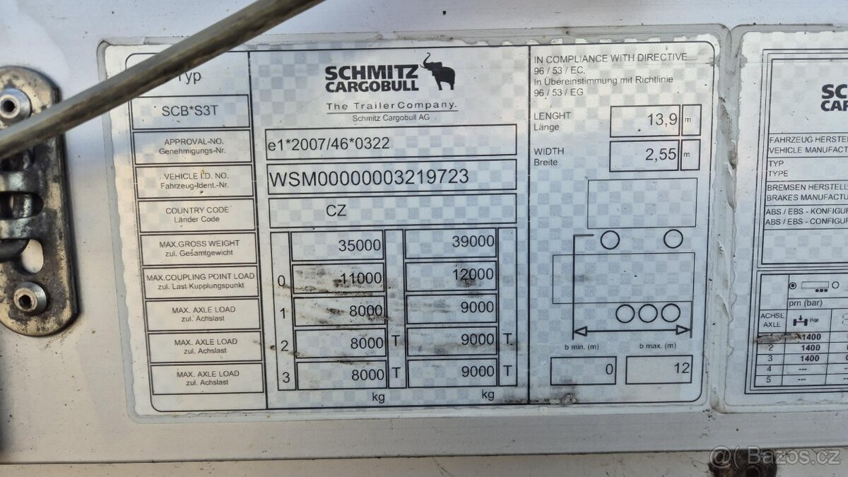 SCHMITZ CARGOBULL SCS 24/L - 13.62 - MULDA - 13