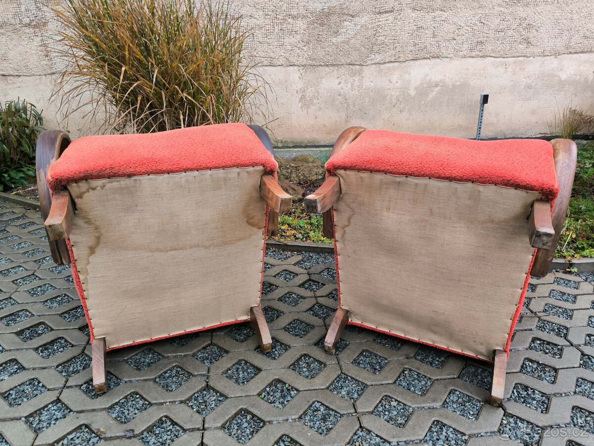 Starožitná Art Deco křesla "C" - Jindřich Halabala - 13