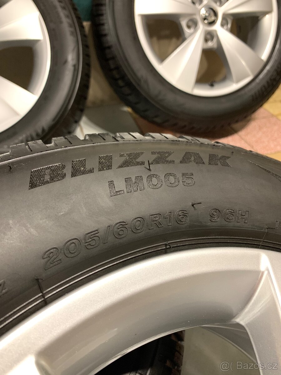 Alu kola Škoda R16 5X112 ZÁNOVNÍ ZIMNÍ PNEU 205/60 R16 - 13