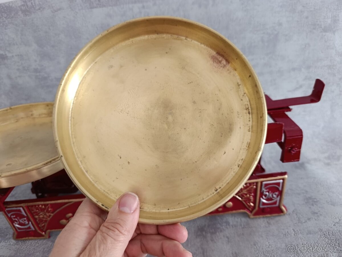 Staré 5kg dvoumiskové váhy EXAKT po renovaci. Puvodni misky - 13
