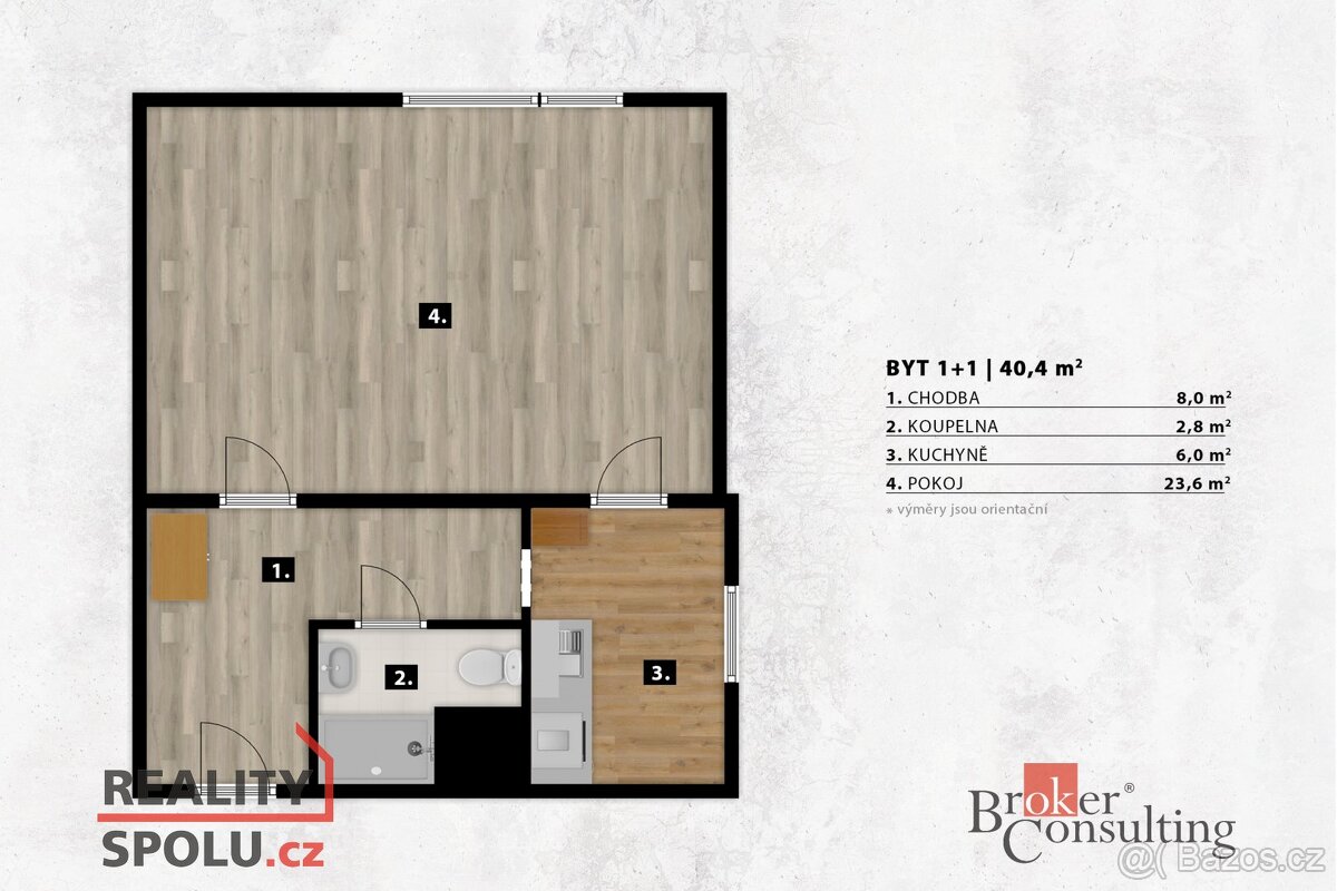 Podnájem, byty/1+1, 40 m2, Jizerská 3569/4, 46601 Jablonec n - 13