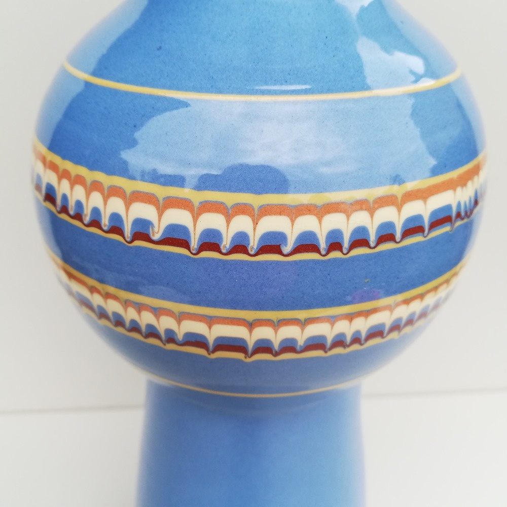 Retro keramická váza modrá mlhovina. - 13