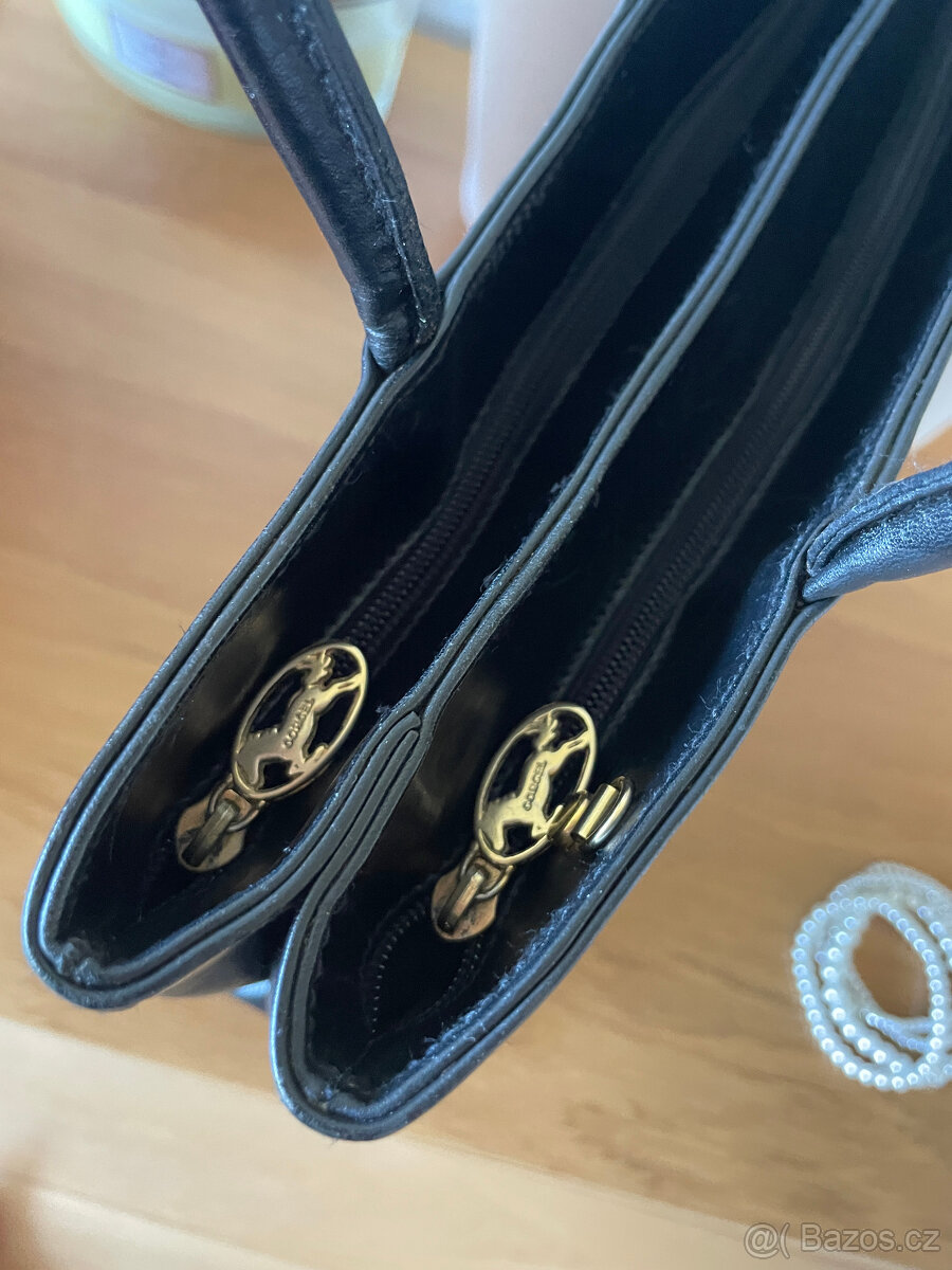 Značková luxusní černá elegantní kožená kabelka Corcel - 13