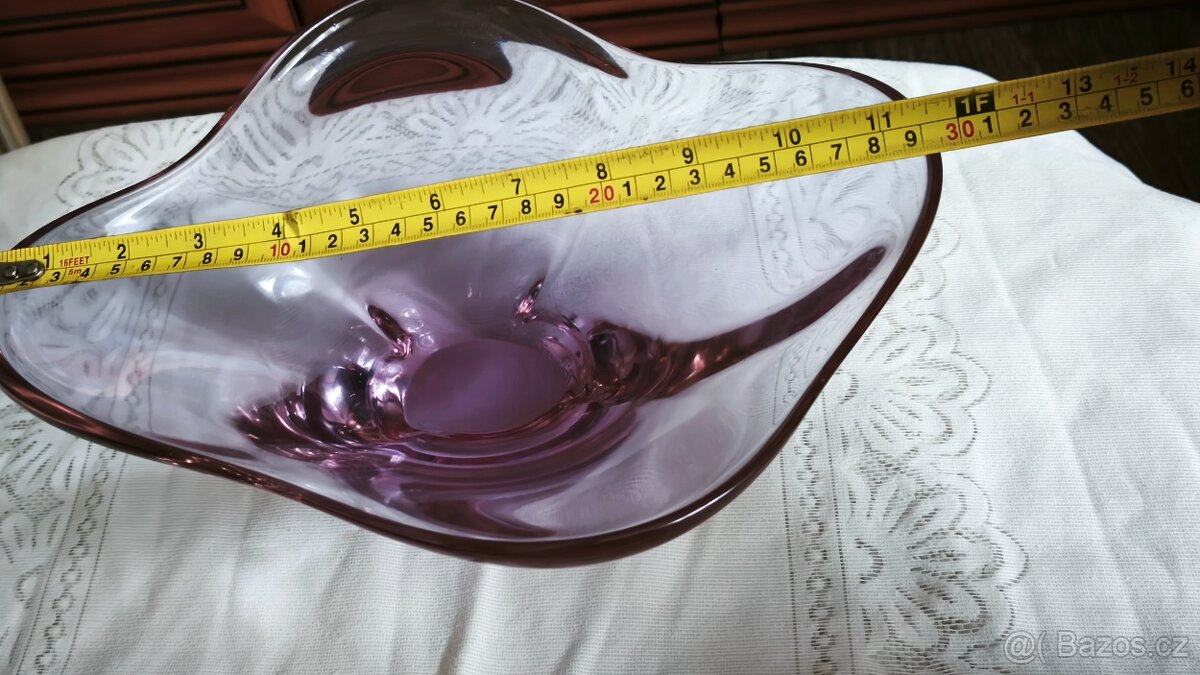Set hutního, fialového skla. - 13
