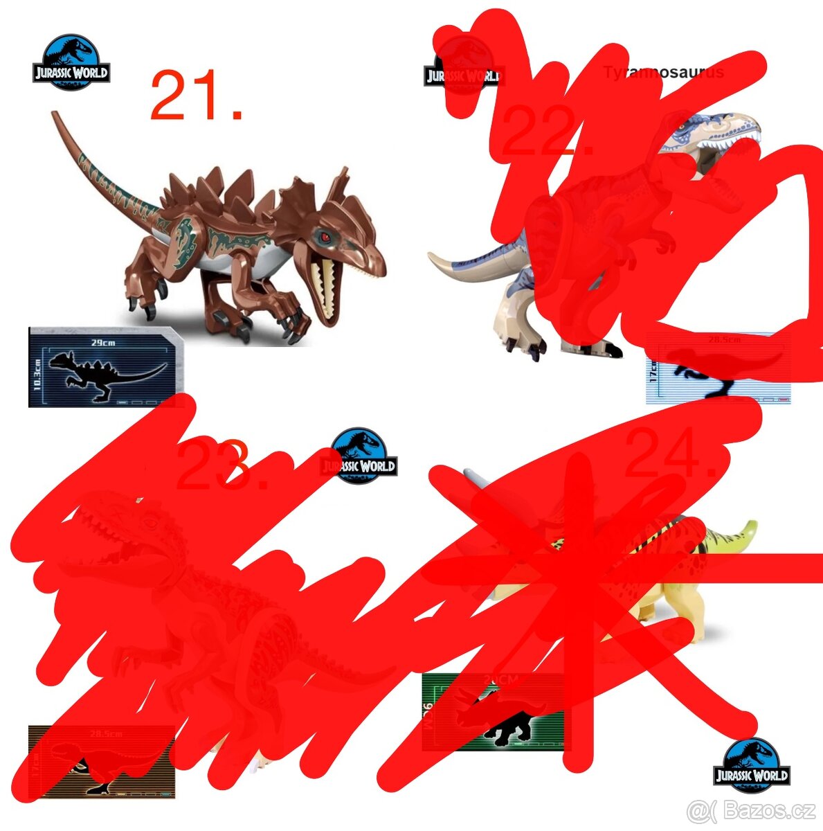 Rôzne dinosaury (8ks) typ lego - nové, nehrané - 13