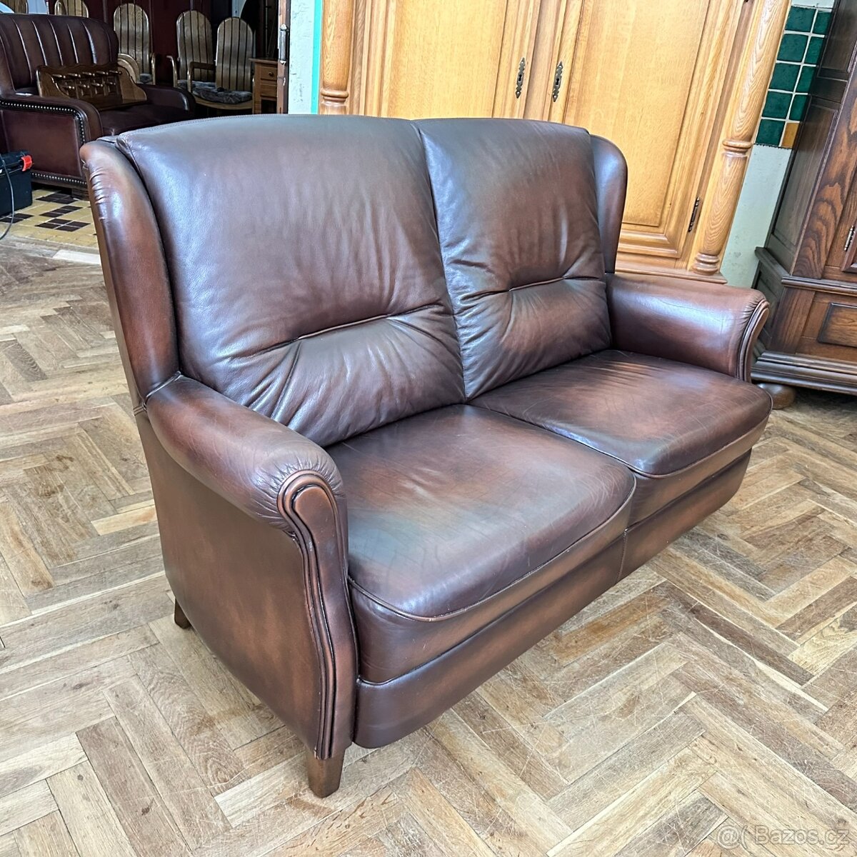 Gauč kůže + dub, Anglie/Belgie - 13