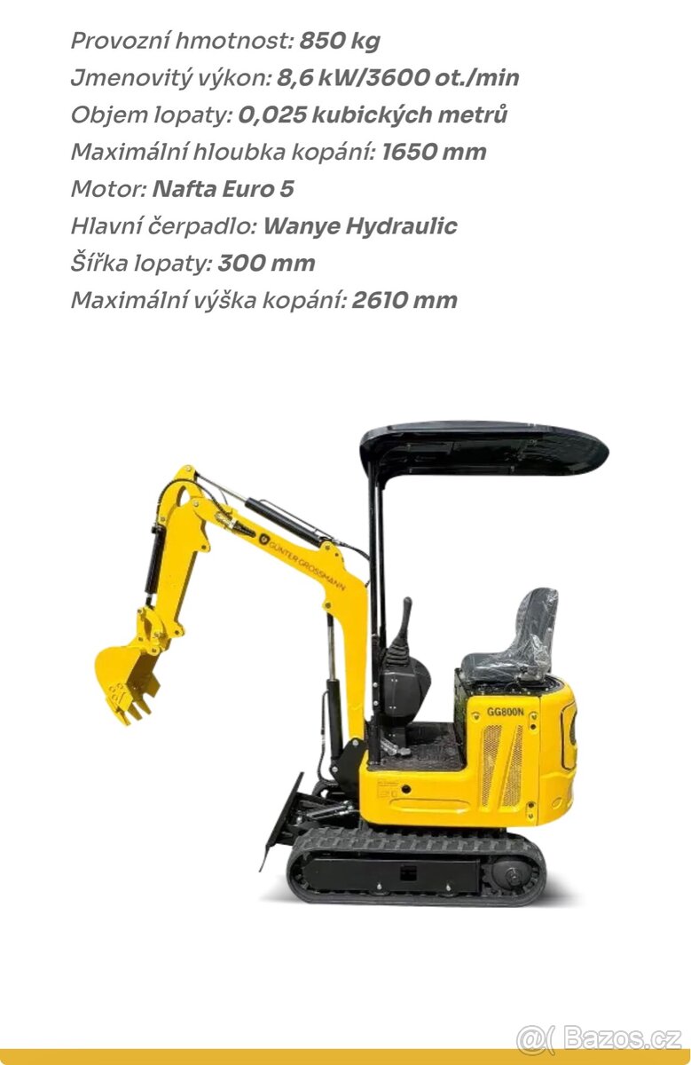 Minibagr Günter Grossmann GG 800N - 13