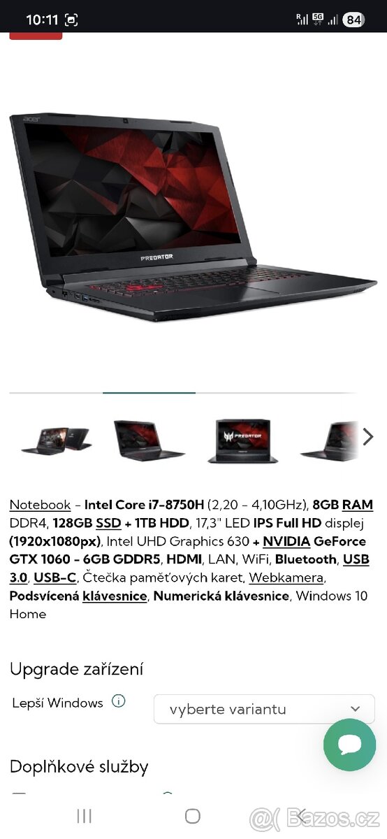 Notebook Acer Predator 17 Helios 300 - 13