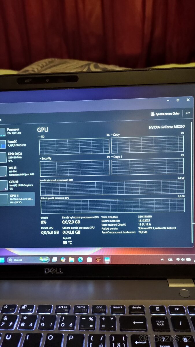 Dell letitude 5511 i7 10 gen 1tb SSD nVidia mx250 - 13