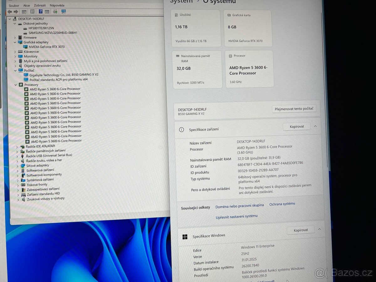 Pc herni ryzen 3600,rtx 3070,32gb ram - 13
