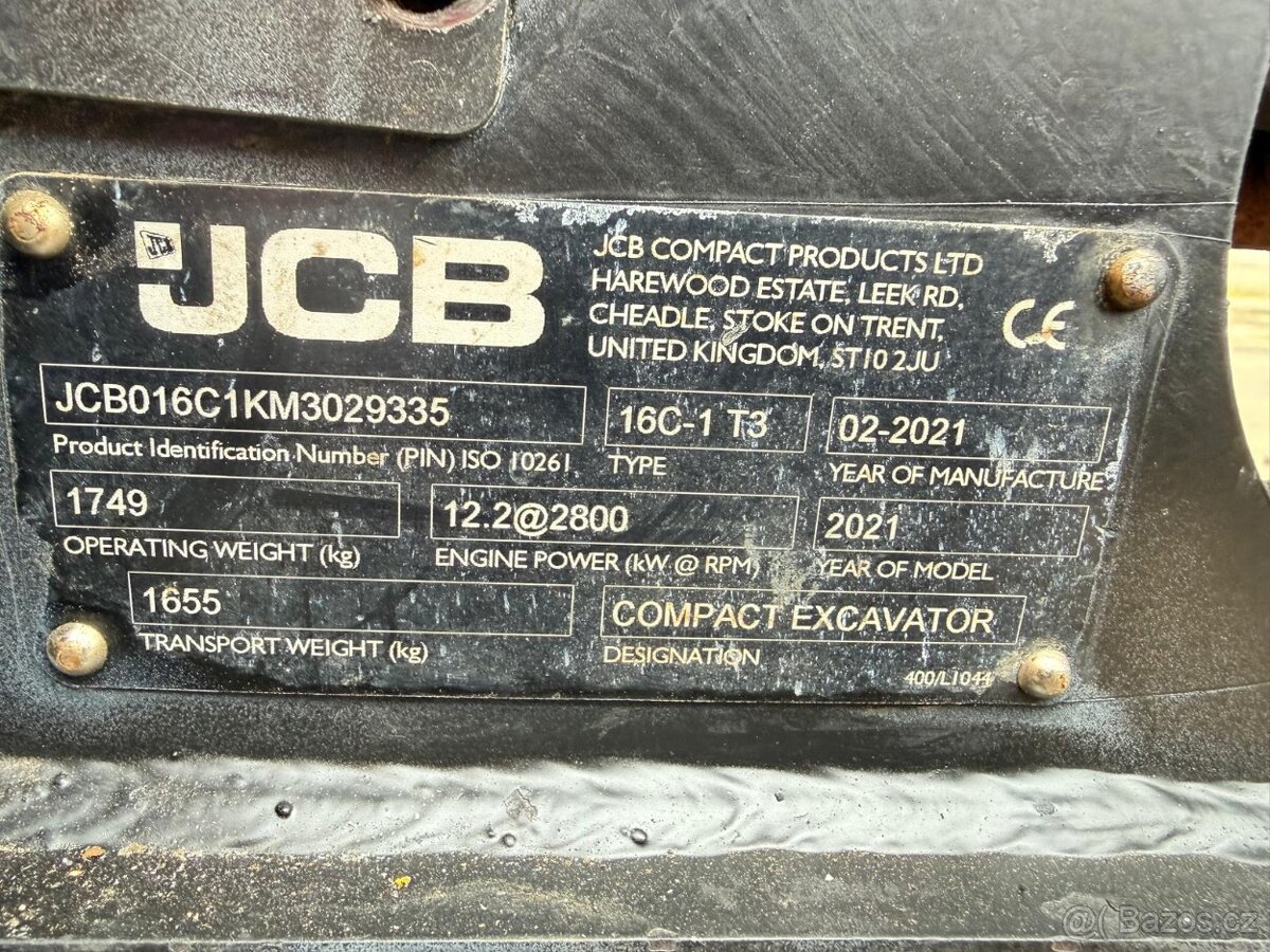 Pásový bagr JCB 16C-1 - konečná cena, doprava po ČR zdarma - 13