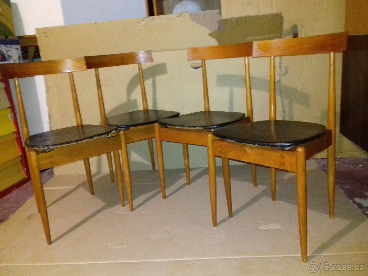 Alan Fuchs,Židle , ULUV,1964,jilmové dřevo,4KS SET - 13