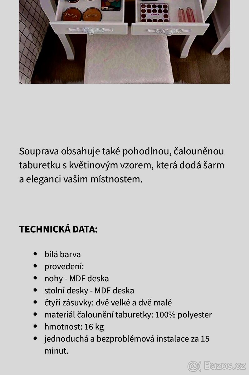 Kosmetický stolek pro slečnu - 13