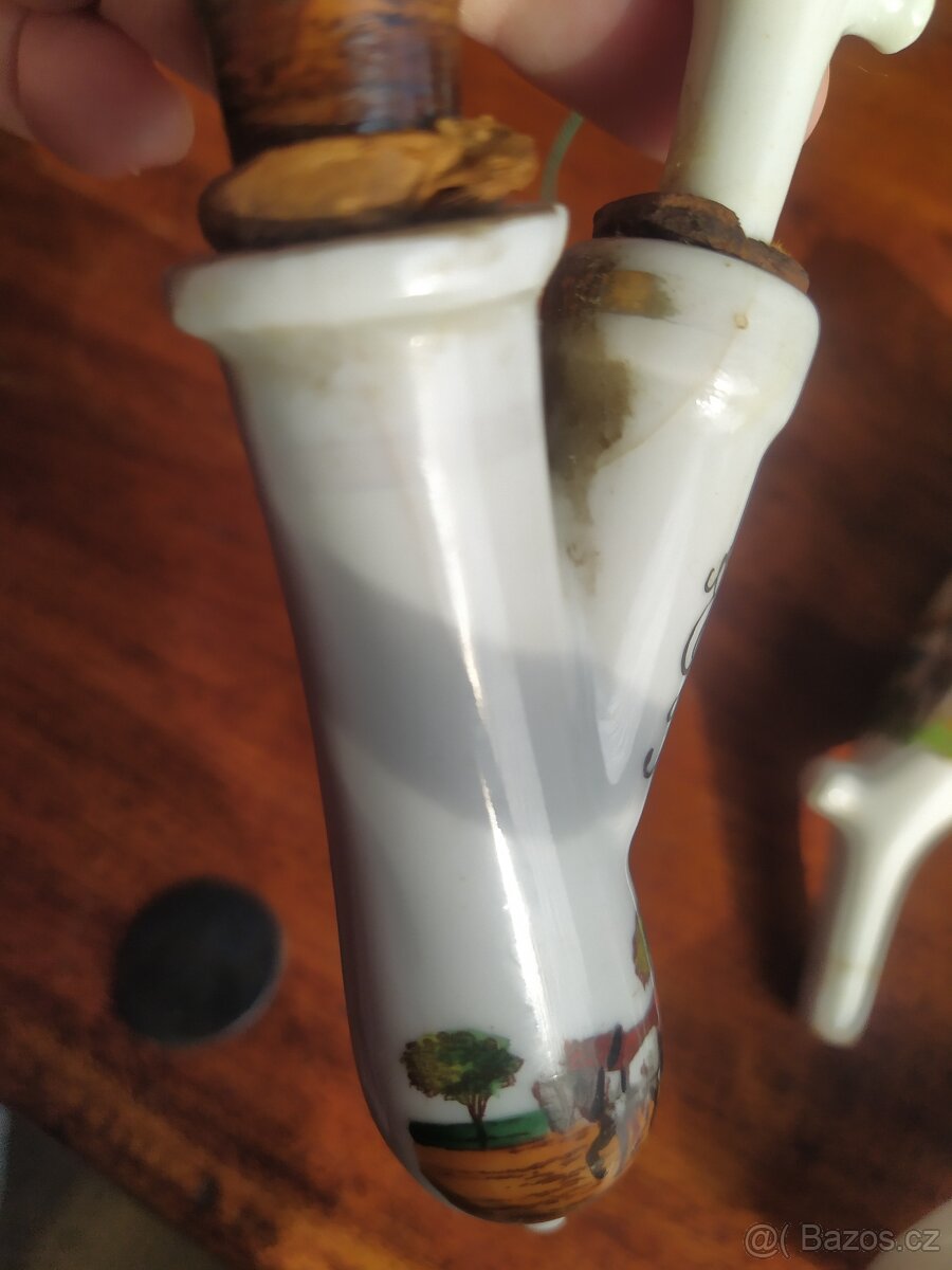 Staré porcelánové fajfky 54cm a 31cm - 13