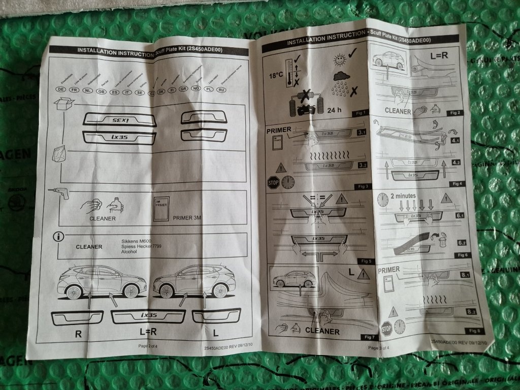 dekorativní ozdobné a ochranné lišty prahu Hyundai ix35 2S45 - 13