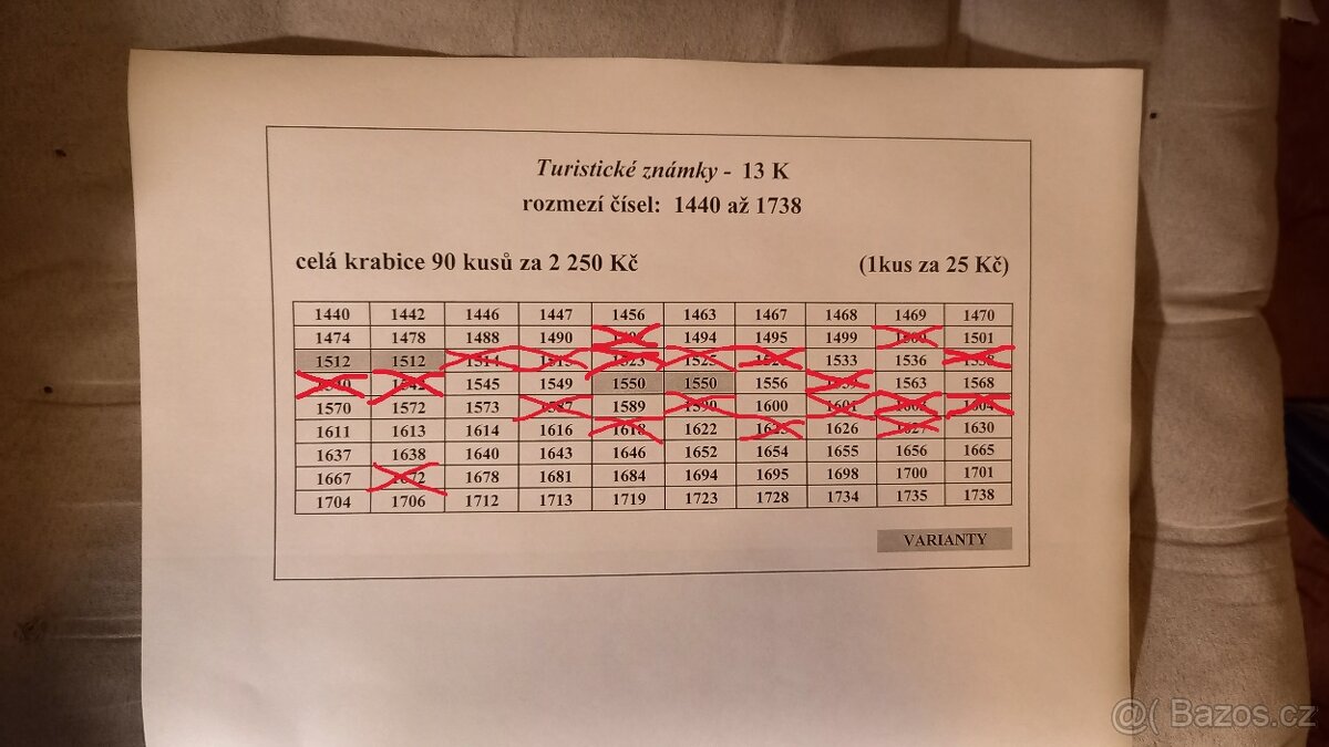 Turistické známky č. 1 - 2635 AKTUALIZACE 13.7.25 - 13