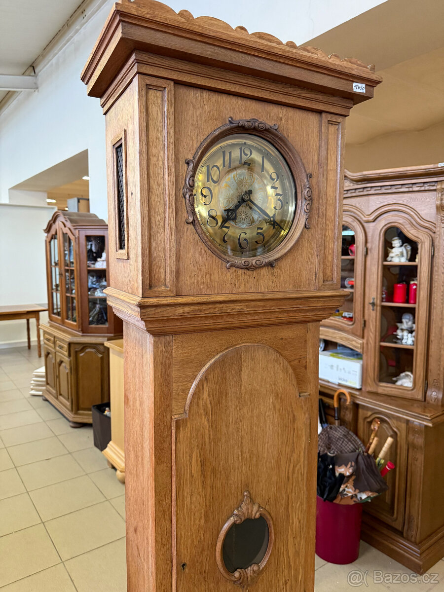 Anglické dubové podlahové bicí hodiny - 13