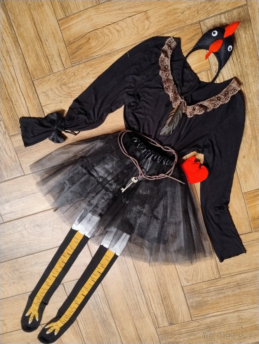 Černá a bílá slepice kostým XS-L - 13