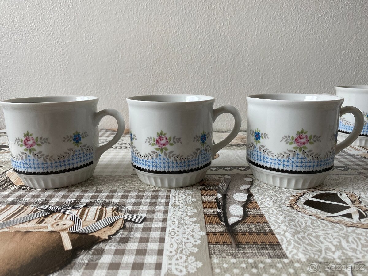 Raritní sada retro hrnků Dubí Czechoslovakia - 375 ml, 6 ks - 13