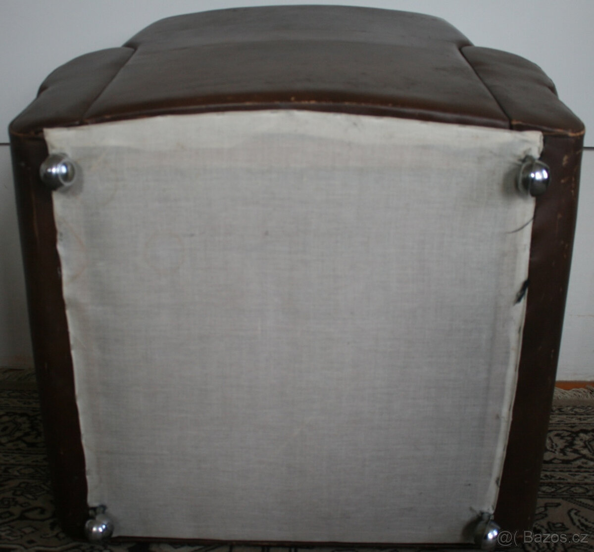 Vzácná dvojice původních kožených křesel UP závody Brno 1969 - 13