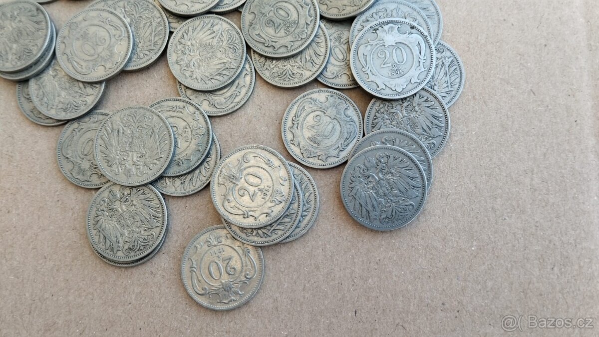 51 helleru 20 RU, rakousko uhersko mince + mince 20hal - 13