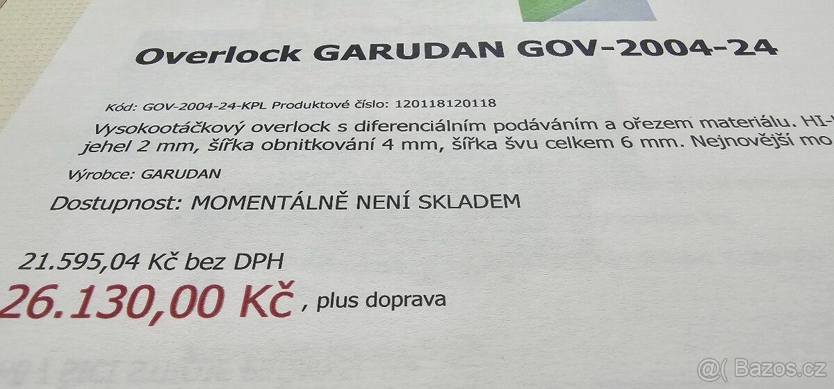 šicí stroj GARUDAN GOV-2004-24-nový - 13